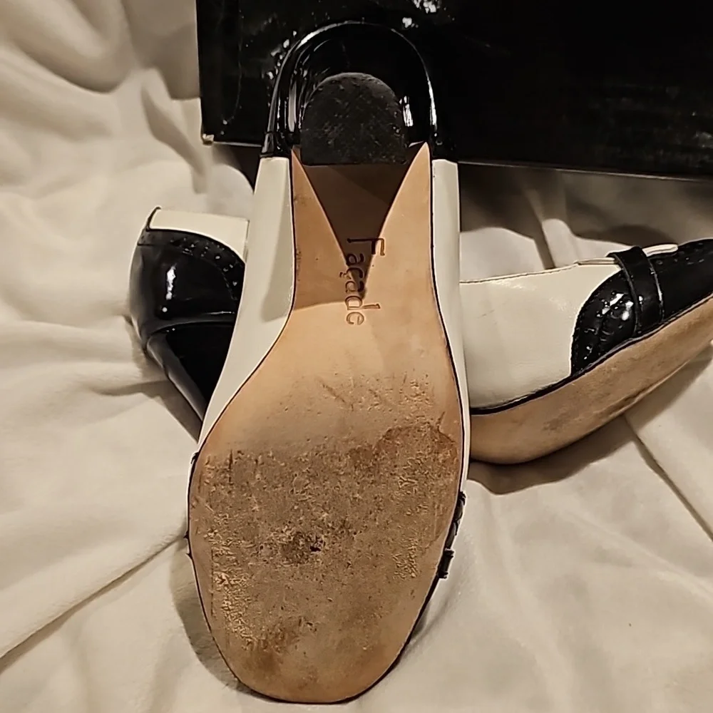 Facade Betty black and white heel 6